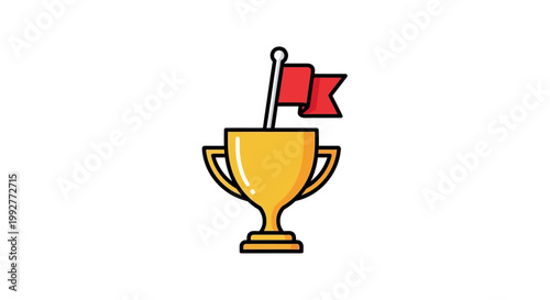 Golden Trophy Cup Icon.