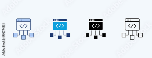 Web Framework Multiple Icon Illustration Vector