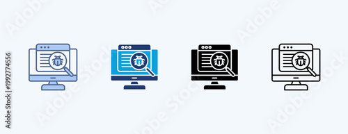 Code Debugging Multiple Icon Illustration Vector
