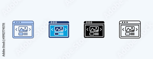 Website Layout Multiple Icon Illustration Vector