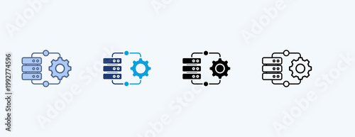 Server Side Multiple Icon Illustration Vector