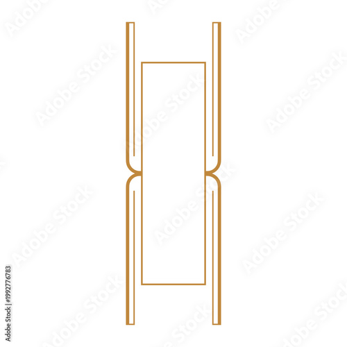 Vector illustration of a golden rectangle with thin lines and white spaces