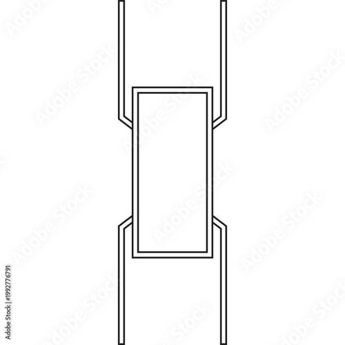 Black and white line art of a mechanical connector