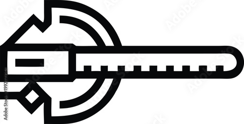 Precision Caliper Measuring Tool Outline Icon for Engineering and Scientific Accuracy