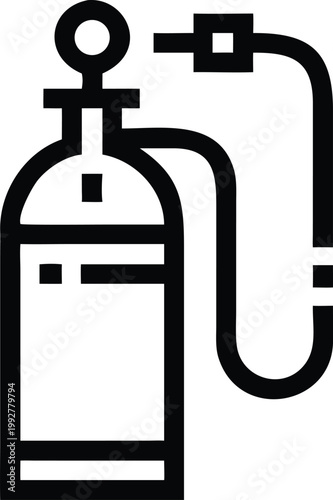 Pressurized gas cylinder featuring an attached hose and a control valve system