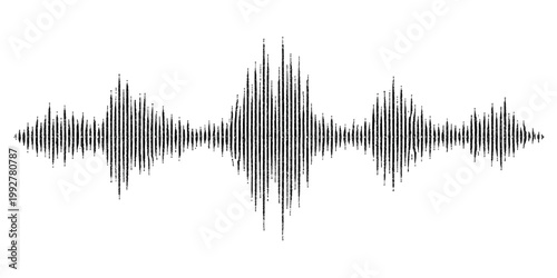 Abstract blue music background with a vector illustration of a cable silhouette and wavy audio lines forming a winter nature pattern of ice and snow