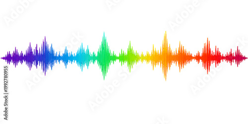 This abstract blue vector illustration features a digital sound wave design with a glowing electronic frequency pulse and waveform equalizer for a modern audio technology background