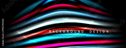 Abstract flowing lines, vibrant colors, dark background. Modern design element, dynamic composition, sleek presentation.