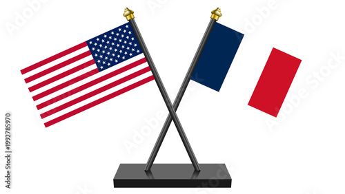 Flag of France and United States of America