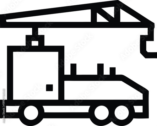 Powerful mobile construction crane with long extendable boom and sturdy wheels