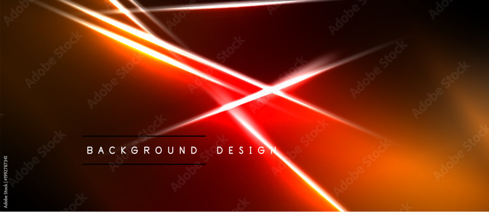 Obraz premium Abstract red, orange lines intersect. Dark background creates dynamic visual effect. Text reads background design. Simple, modern aesthetic.