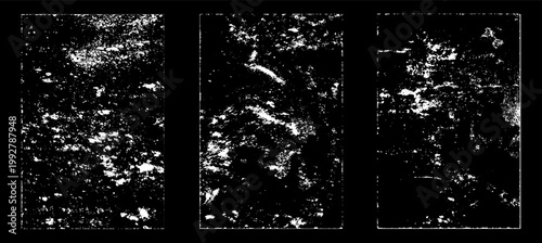 Grunge worn paper effect. Overlay texture stamps with old paper. Stamps distress grain surface dust and rough background concept. Illustration place over object to create grunge effect. Vector EPS10.
