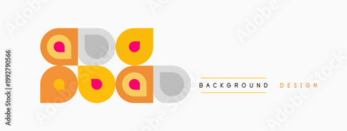 Abstract geometric shapes, orange, gray, yellow. Minimalist design element for backgrounds, patterns, branding. Clean aesthetic.