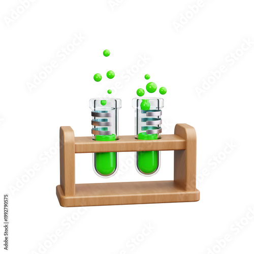 test tube 3d render icons