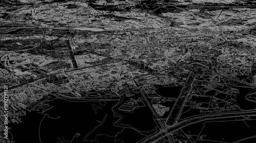 3D looped animation of city - Ghent Belgium