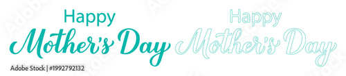 母の日おめでとう、エレガントな筆記体とグラデーションのタイポグラフィ、心温まるメッセージのベクターイラスト、グリーティングカードやソーシャルメディア投稿に最適