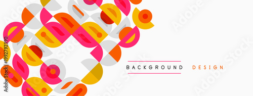 Abstract geometric shapes, vibrant colors, modern design. Minimalist composition, clean lines, suitable background element.