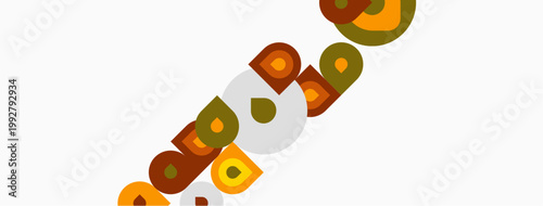 Abstract shapes, brown, orange, beige tones. Minimalist design, geometric forms, simple composition. Clean lines, modern aesthetic.