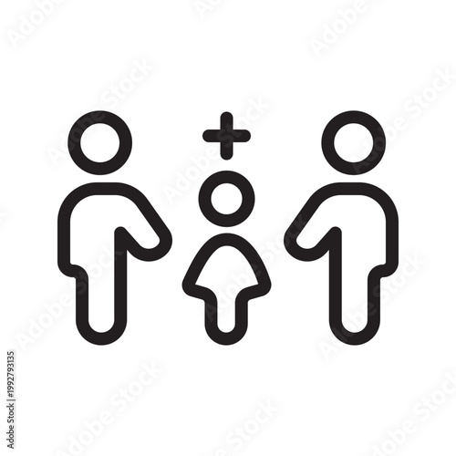 Family group icon modern people together, household unity and social relationship concept visual