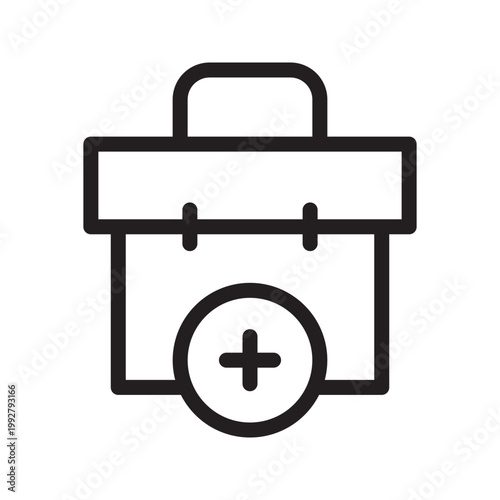 Medical kit icon modern first aid box, emergency healthcare supplies and safety treatment concept visual