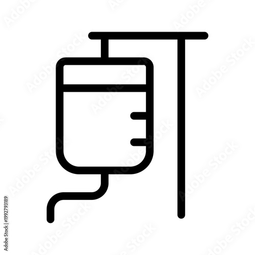 Medical infusion bag icon modern IV therapy, hospital fluid administration and healthcare treatment concept visual