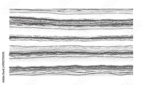 Cross section of stratified rock layers with varying textures geology strata
