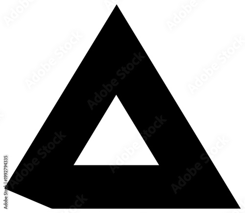 Sharp solid black interlocking triangle geometric abstract design vector art symbolizing connection unity and intricate structure with clean modern lines on a white background