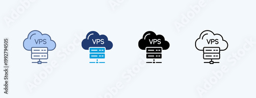 Vps Hosting Multiple Icon Illustration Vector