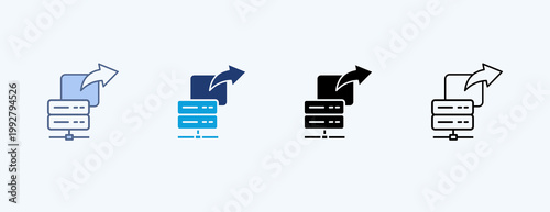 Shared Hosting Multiple Icon Illustration Vector