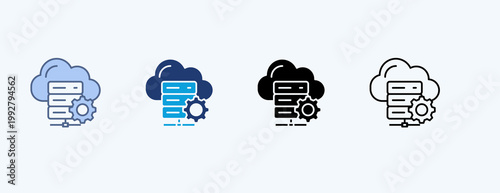 Server Management Multiple Icon Illustration Vector