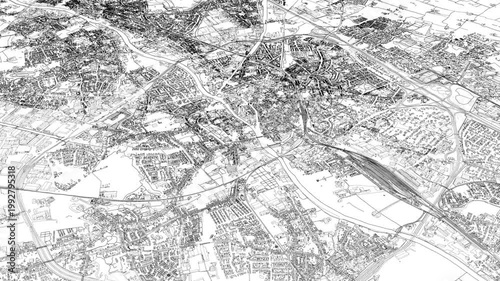 3D looped animation of city - Kortrijk Belgium