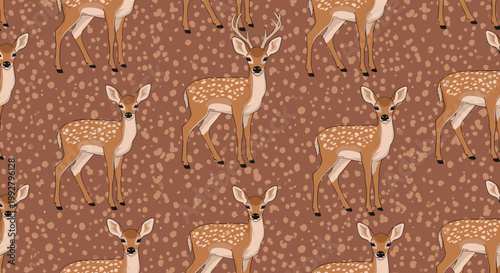 A charming illustration of deer evokes feelings of gentleness and tranquility. Ideal for children's books, nature-themed content, or soft marketing ma