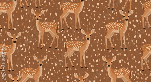 A serene illustration depicting deer within a woodland setting. Perfect for conveying themes of nature, wildlife, or peacefulness in environmental cam