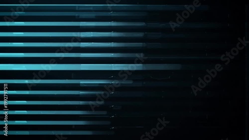 A futuristic technology background featuring glowing blue horizontal neon light streaks moving across a dark surface creates a dynamic motion graphics effect