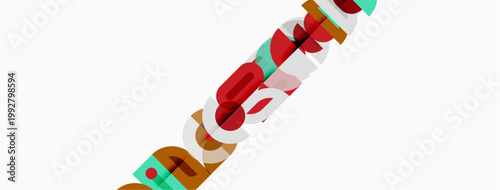 Colorful text spells podcast. Geometric shapes form letters, creating modern design. White background provides contrast.