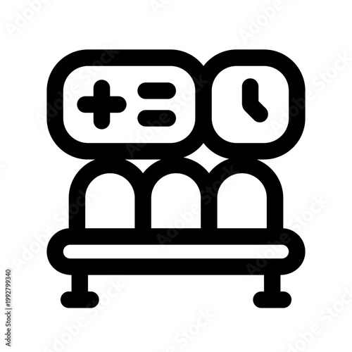 waiting room line icon perfect for healthcare flyers, medical presentations, hospital brochures, health awareness posters, and wellness social media content