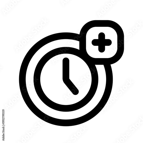 working hours line icon perfect for healthcare flyers, medical presentations, hospital brochures, health awareness posters, and wellness social media content