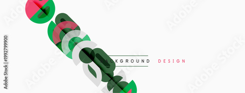 Abstract geometric shapes overlap, creating dynamic visual effect. Minimalist design with muted colors, simple background.