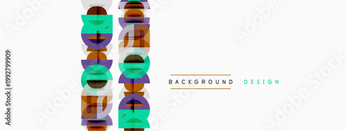 Abstract vertical lines, colorful overlapping shapes. Minimalist design with text elements, simple background.