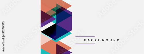 Abstract geometric shapes overlap, creating vibrant color blocks. Minimalist design with text element background. Clean, modern aesthetic.