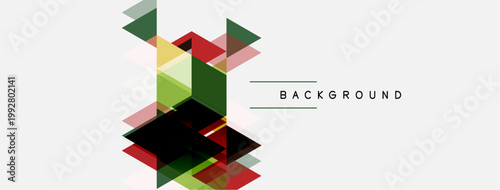 Abstract geometric shapes overlap, creating colorful design. Minimalist style with text label background. Clean, modern aesthetic.