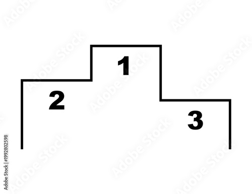 シンプルな表彰台のイラスト