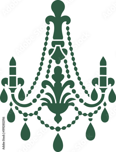 Elegant Chandelier Silhouette in Vintage Decorative Style