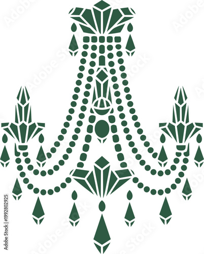 Elegant Chandelier Silhouette in Vintage Decorative Style