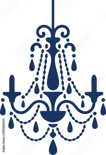 Elegant Chandelier Silhouette in Vintage Decorative Style