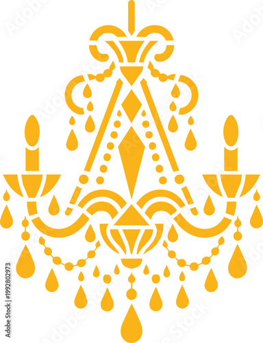 Elegant Chandelier Silhouette in Vintage Decorative Style