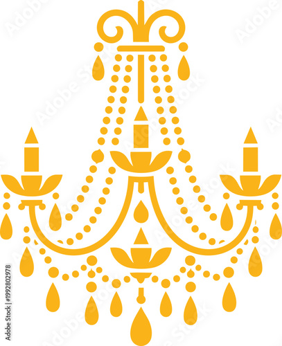 Elegant Chandelier Silhouette in Vintage Decorative Style