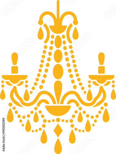 Elegant Chandelier Silhouette in Vintage Decorative Style