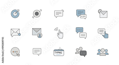 Schilderij op canvas Collection of chat and communication icons 2.