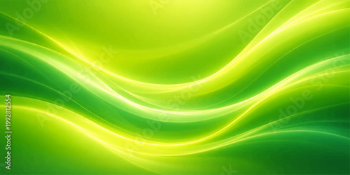 Soft flowing green and blue waves create a dynamic abstract background with smooth lines and a light texture for a modern motion design wallpaper